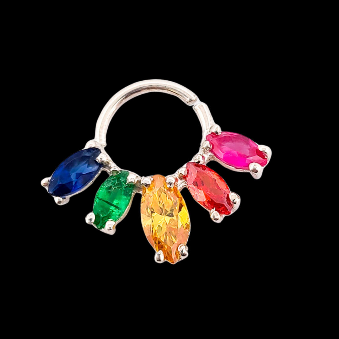 Collection of Rainbow Pride Flag Marquise Septum Piercing - Inchoo Bijoux in a gallery layout