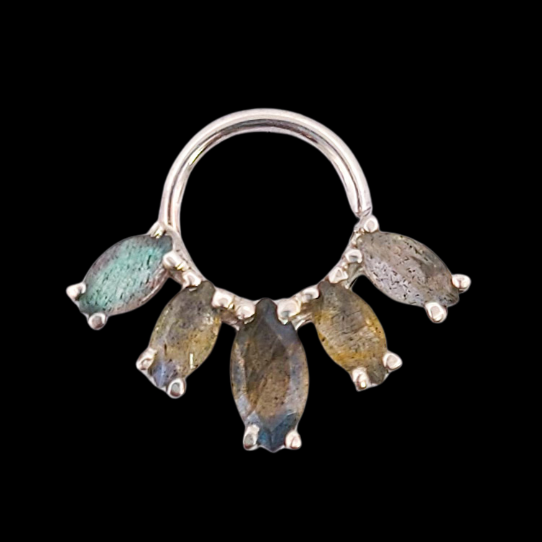 Collection of Statement Labradorite Septum Nose Piercing Marquise in a gallery layout