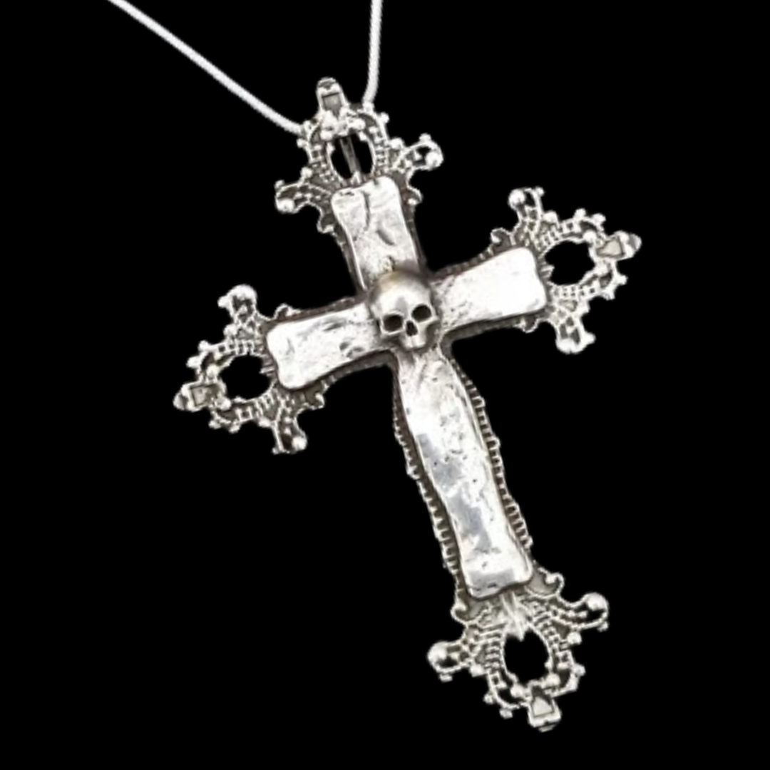 Collection of Big Baroque Silver Skull Cross Pendant - Inchoo Bijoux in a gallery layout
