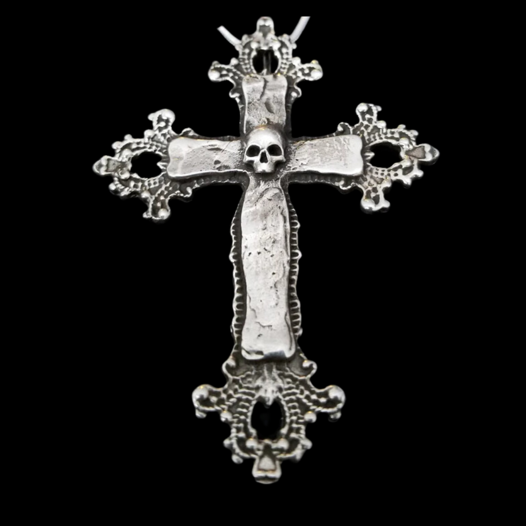 Collection of Big Baroque Silver Skull Cross Pendant - Inchoo Bijoux in a gallery layout