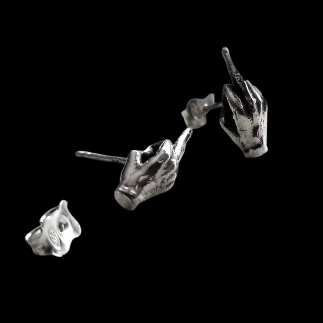 Collection of Middle Finger F**k You Earrings - Inchoo Bijoux in a gallery layout