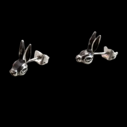 Collection of Silver Bunny Earrings in a gallery layout