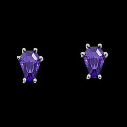 Collection of Deep Purple Coffin Stud Earrings (6x9) in a gallery layout