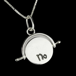 Collection of Yes No Flip Fidget Spinning Pendant in a gallery layout