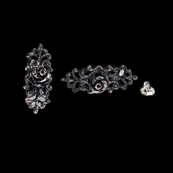 Collection of Silver Gothic Rose Ring with Lace in a gallery layout