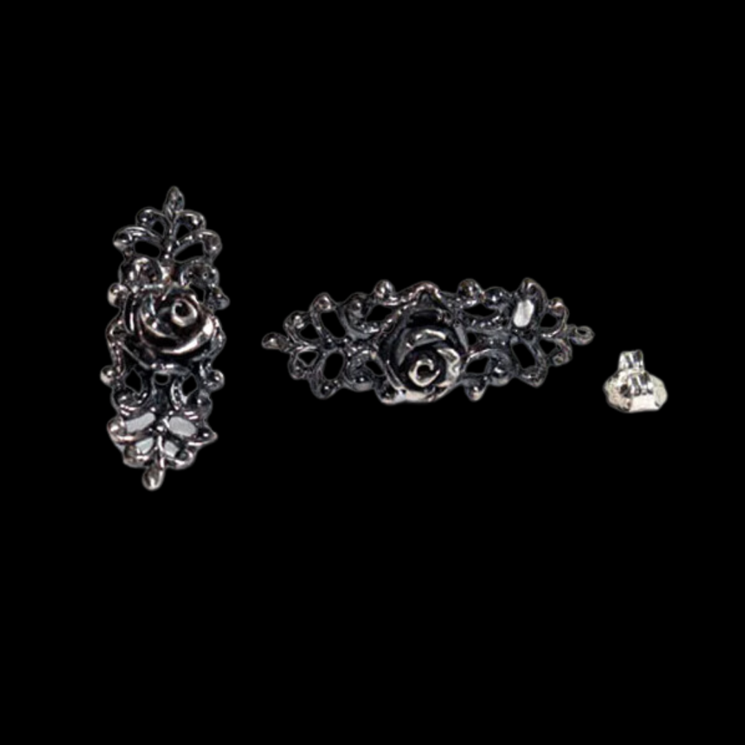 Collection of Victorian Rose and Lace Earrings Flower - Inchoo Bijoux in a gallery layout