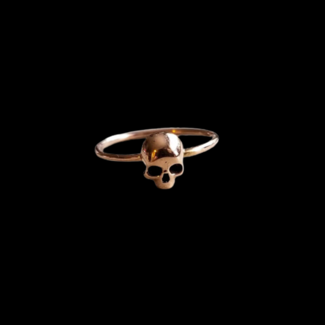 Collection of 14k Rose Gold Small Skull Engagement Ring - Inchoo Bijoux in a gallery layout