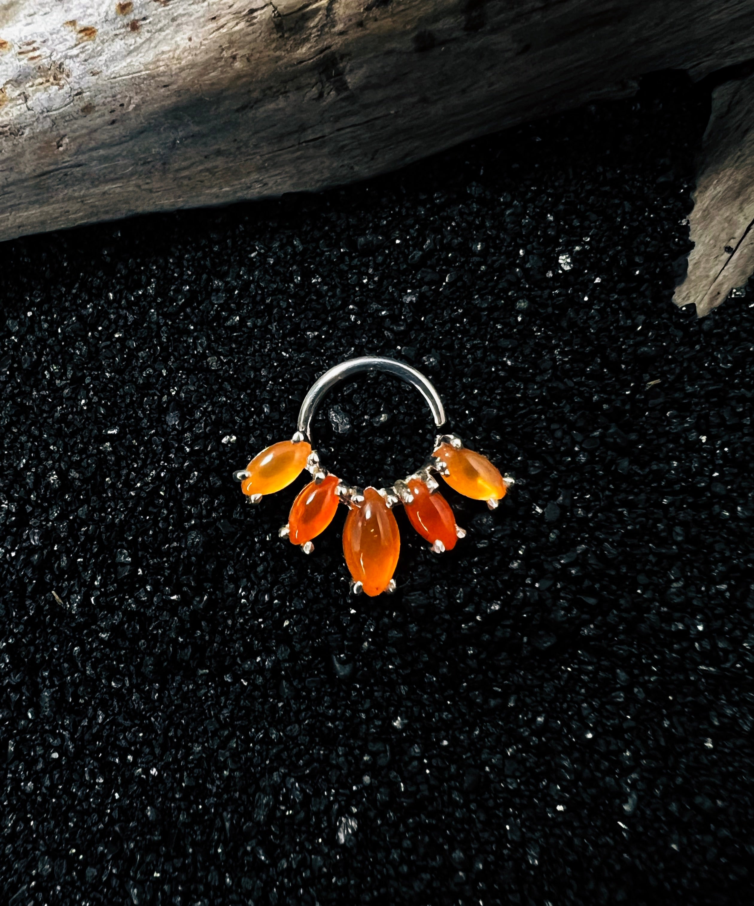 Collection of Orange Carnelian Marquise Septum Piercing in a gallery layout