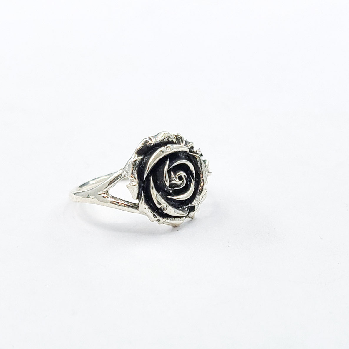 Statement Silver Rose Ring