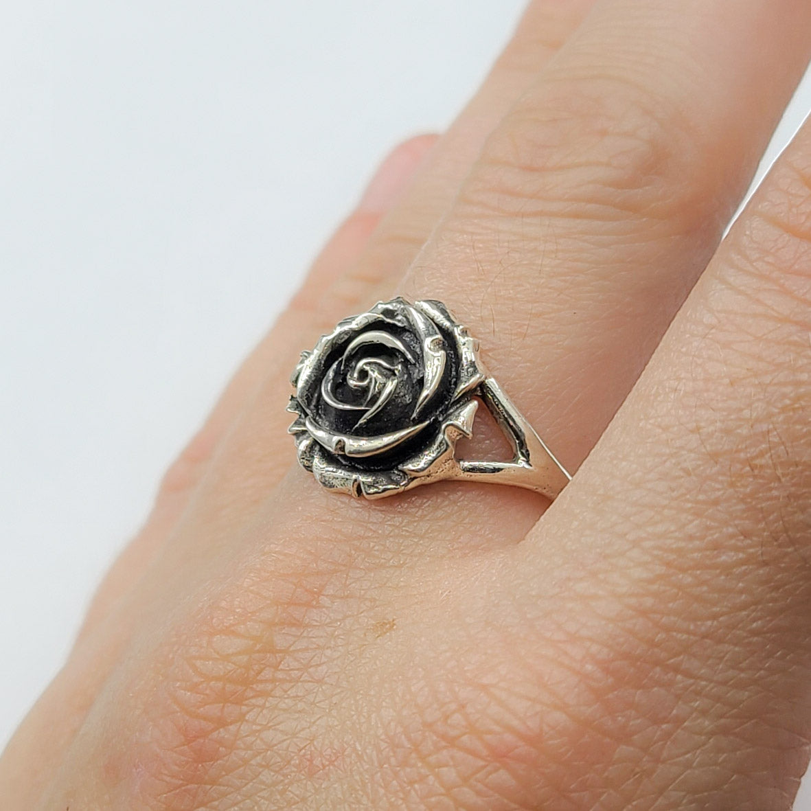 Statement Silver Rose Ring - Inchoo Bijoux