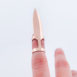 Collection of 10K Rose Gold Oversized Claw - Fake Nail Ring in a gallery layout