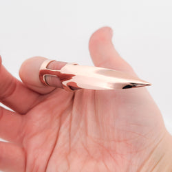 Collection of 10K Rose Gold Oversized Claw - Fake Nail Ring in a gallery layout