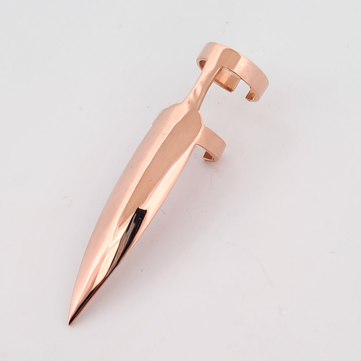 Collection of 10K Rose Gold Oversized Claw - Fake Nail Ring in a gallery layout