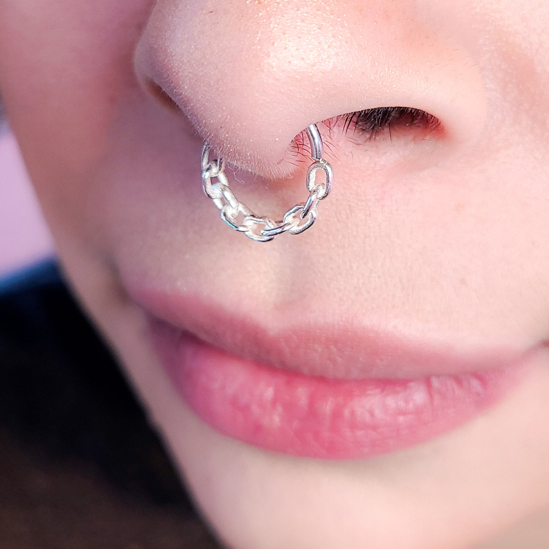 Collection of Solid Chain Septum Piercing in a gallery layout