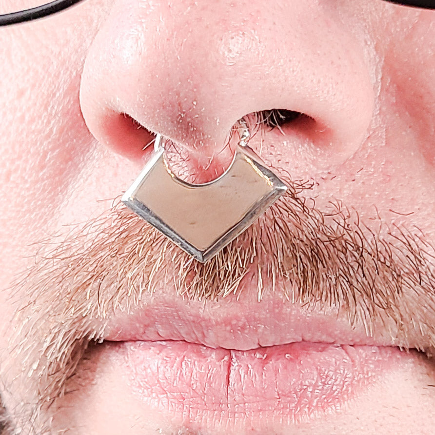 Collection of Oversized Blade Shield Septum Piercing in a gallery layout