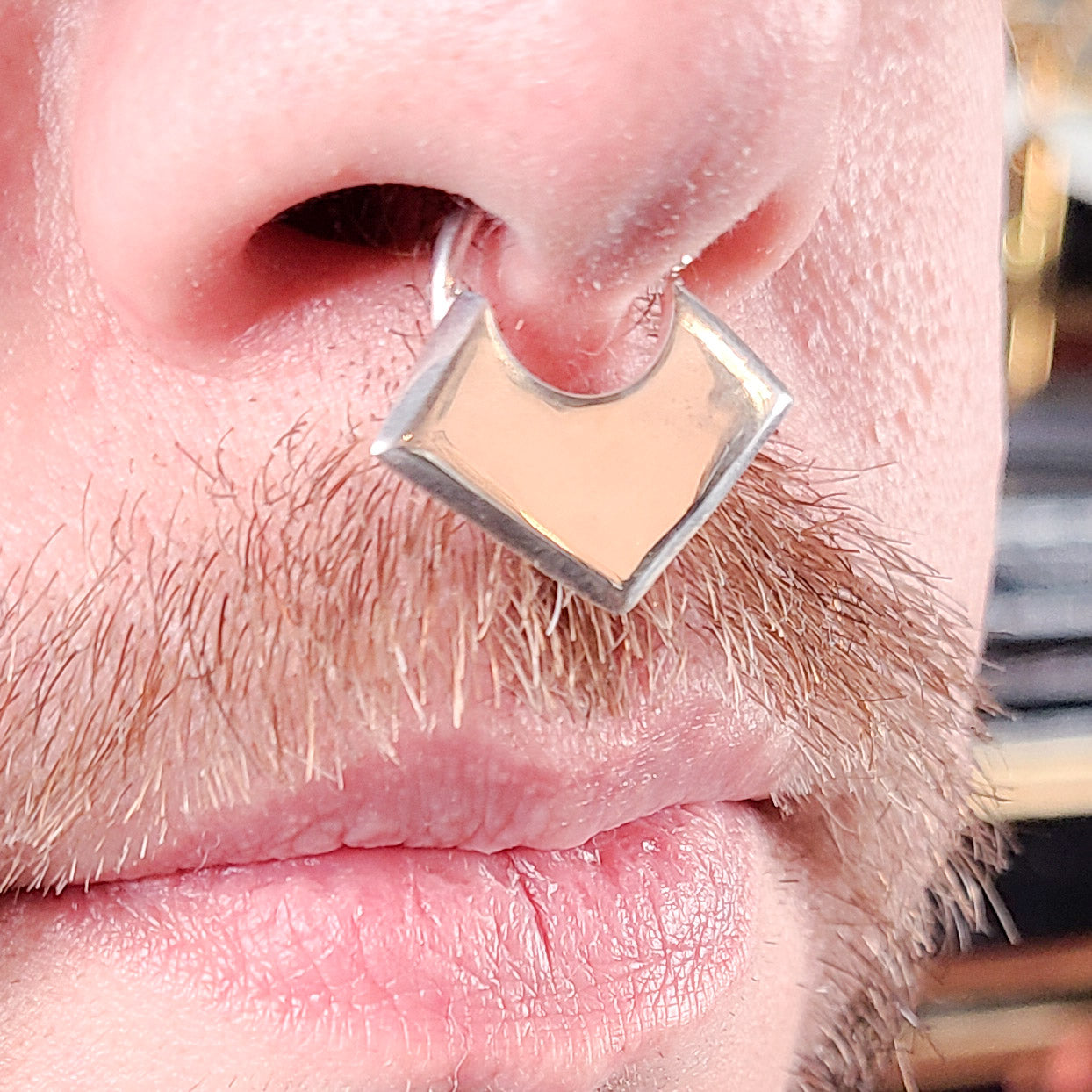 Collection of Oversized Blade Shield Septum Piercing in a gallery layout