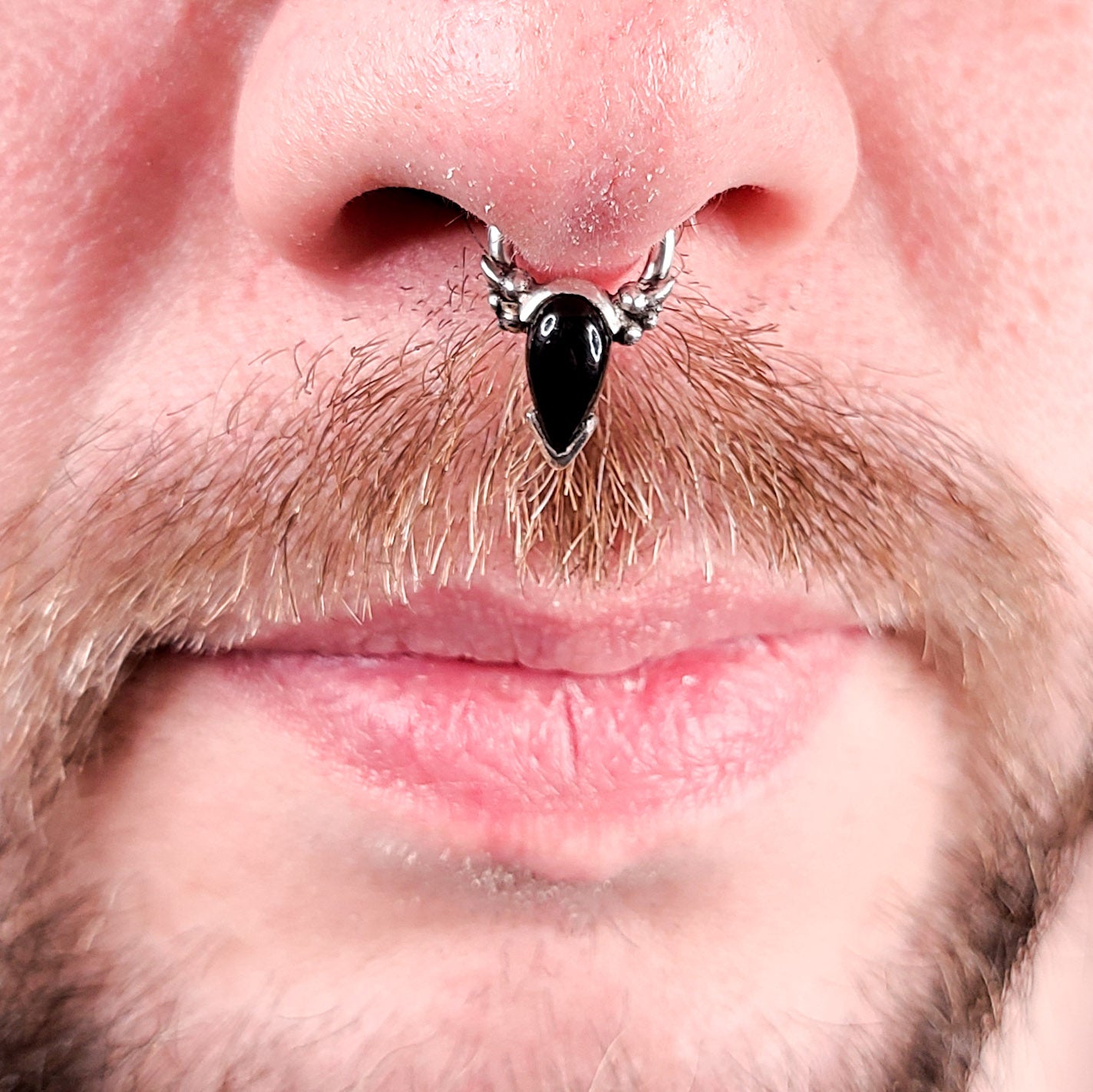 Collection of Black Onyx Tear Drop Magical Girl Septum in a gallery layout