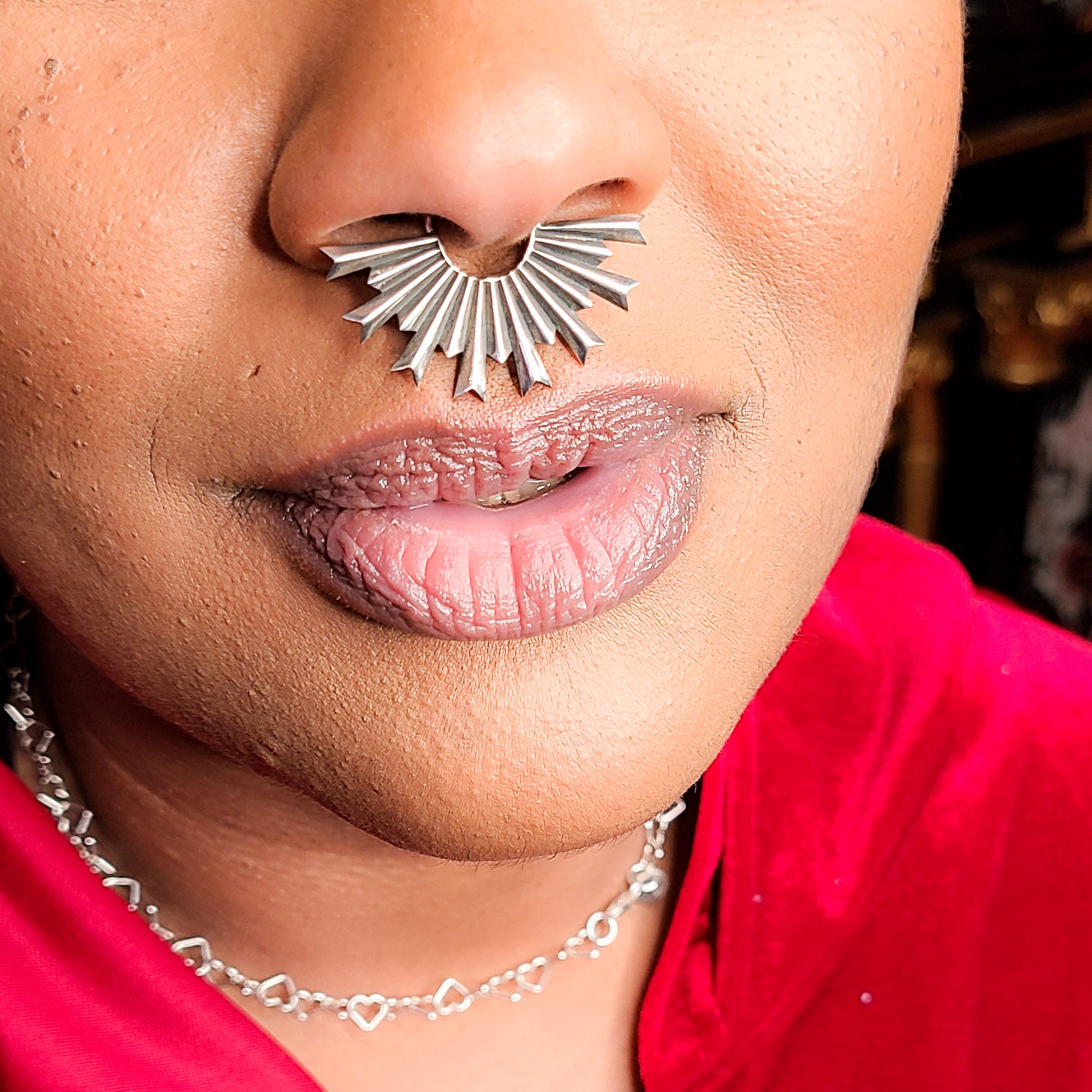 Collection of Art Deco Fan Oversized Septum in a gallery layout