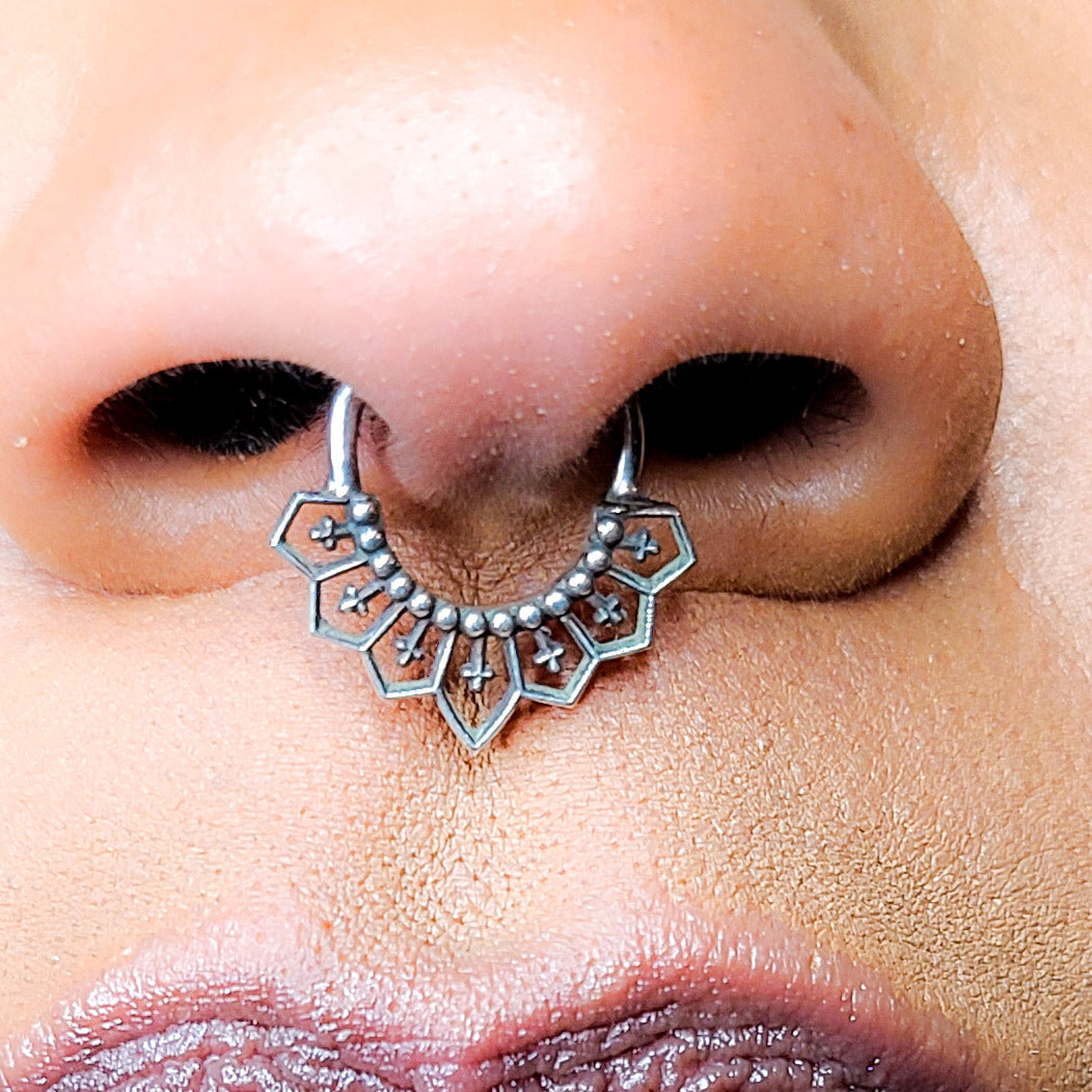 Collection of Gothic Cross Lace Septum in a gallery layout