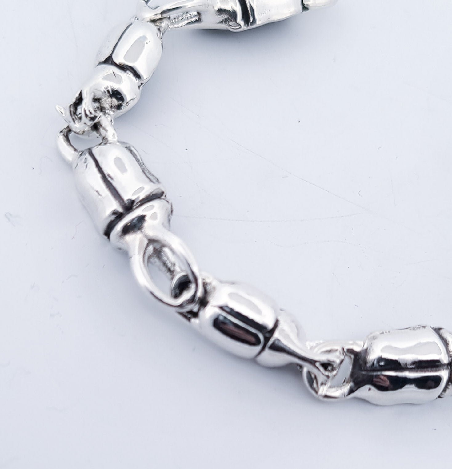 Scarab Beetly Sterling Silver Bracelet