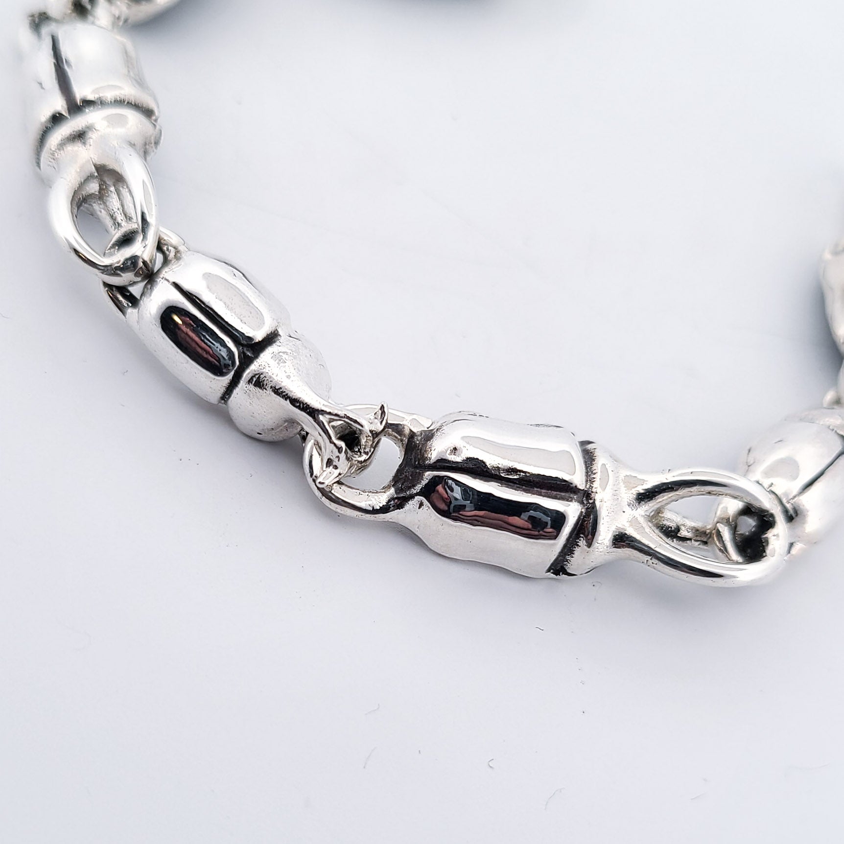 Collection of Scarab Beetly Sterling Silver Bracelet in a gallery layout