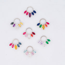 Collection of Bisexual Pride Flag Septum Piercing Marquise in a gallery layout