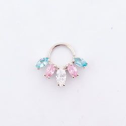 Collection of Trans Pride Flag Septum Piercing Marquise in a gallery layout