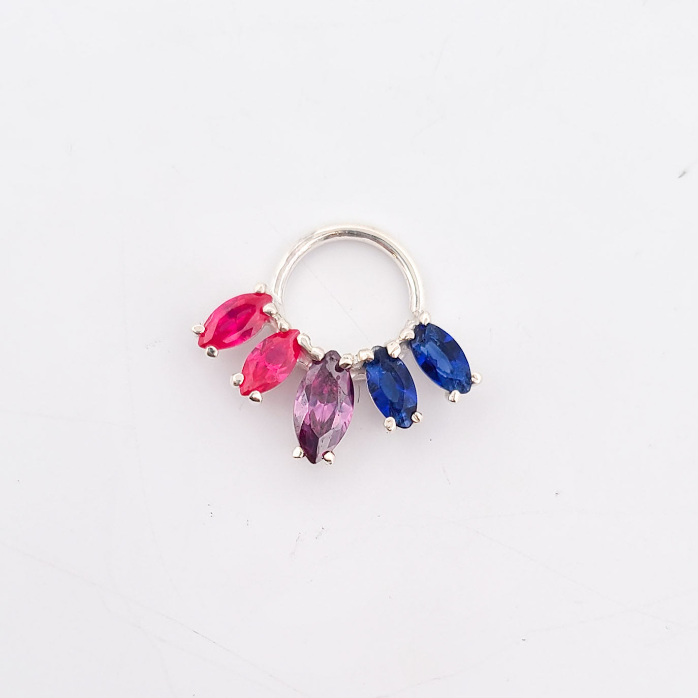 Collection of Bisexual Pride Flag Septum Piercing Marquise in a gallery layout