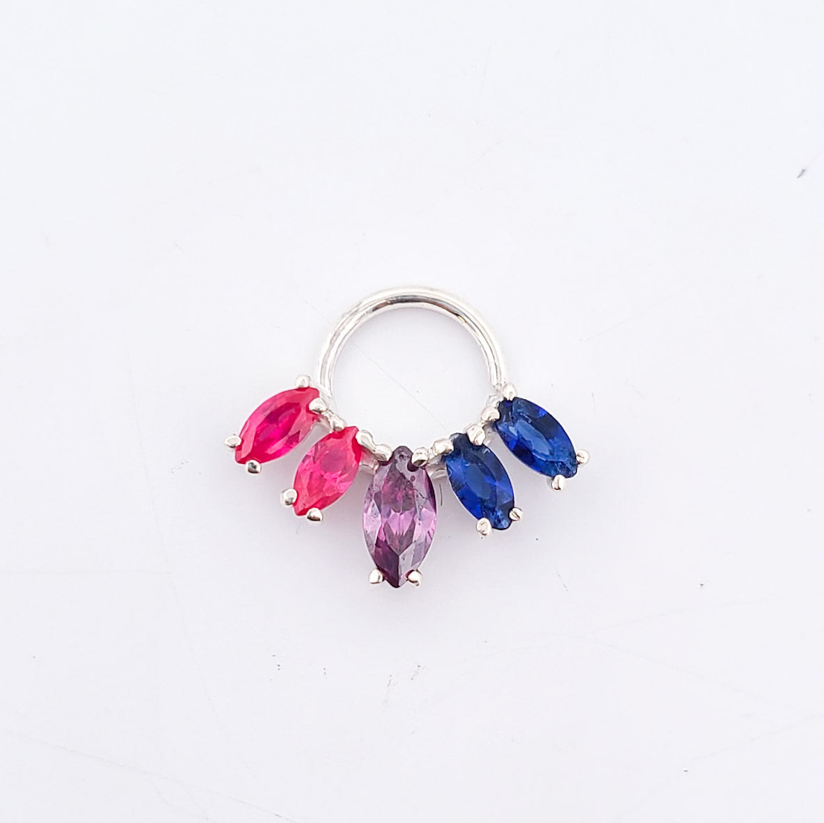 Collection of Bisexual Pride Flag Septum Piercing Marquise in a gallery layout