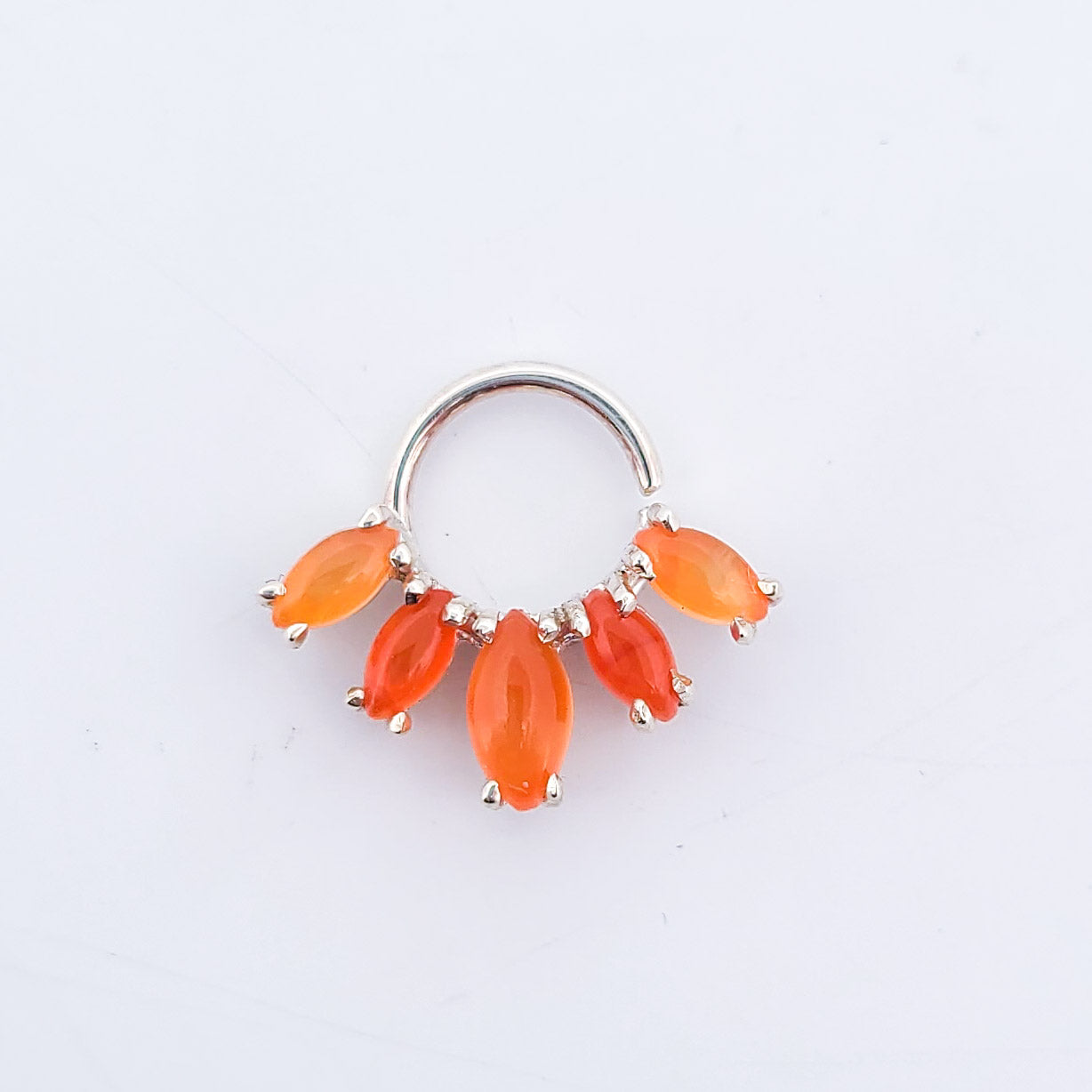 Collection of Orange Carnelian Marquise Septum Piercing in a gallery layout