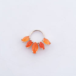 Collection of Orange Carnelian Marquise Septum Piercing in a gallery layout