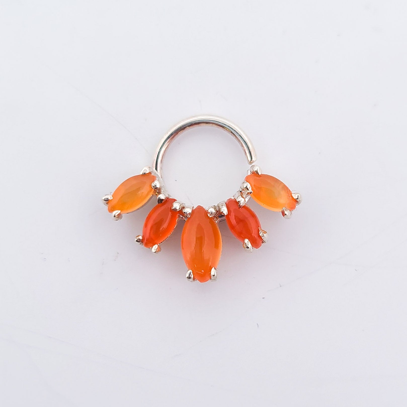 Collection of Orange Carnelian Marquise Septum Piercing in a gallery layout