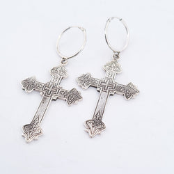 Collection of Armenian Cross Hoop Earrings in a gallery layout