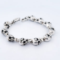 Collection of Solid Heavy Skull Bracelet in a gallery layout