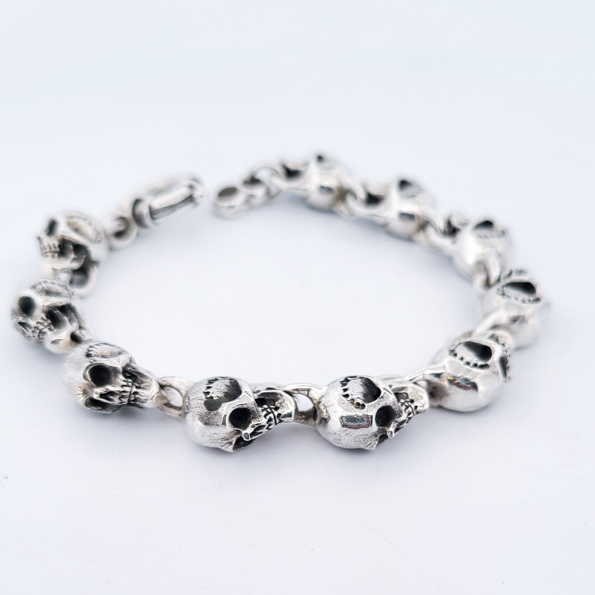 Skull Bracelet Sterling Silver 925, Oxidized Silver, Songyan Jewelry - Etsy  UK | Skull bracelet, Sterling silver bracelets, Silver chain style