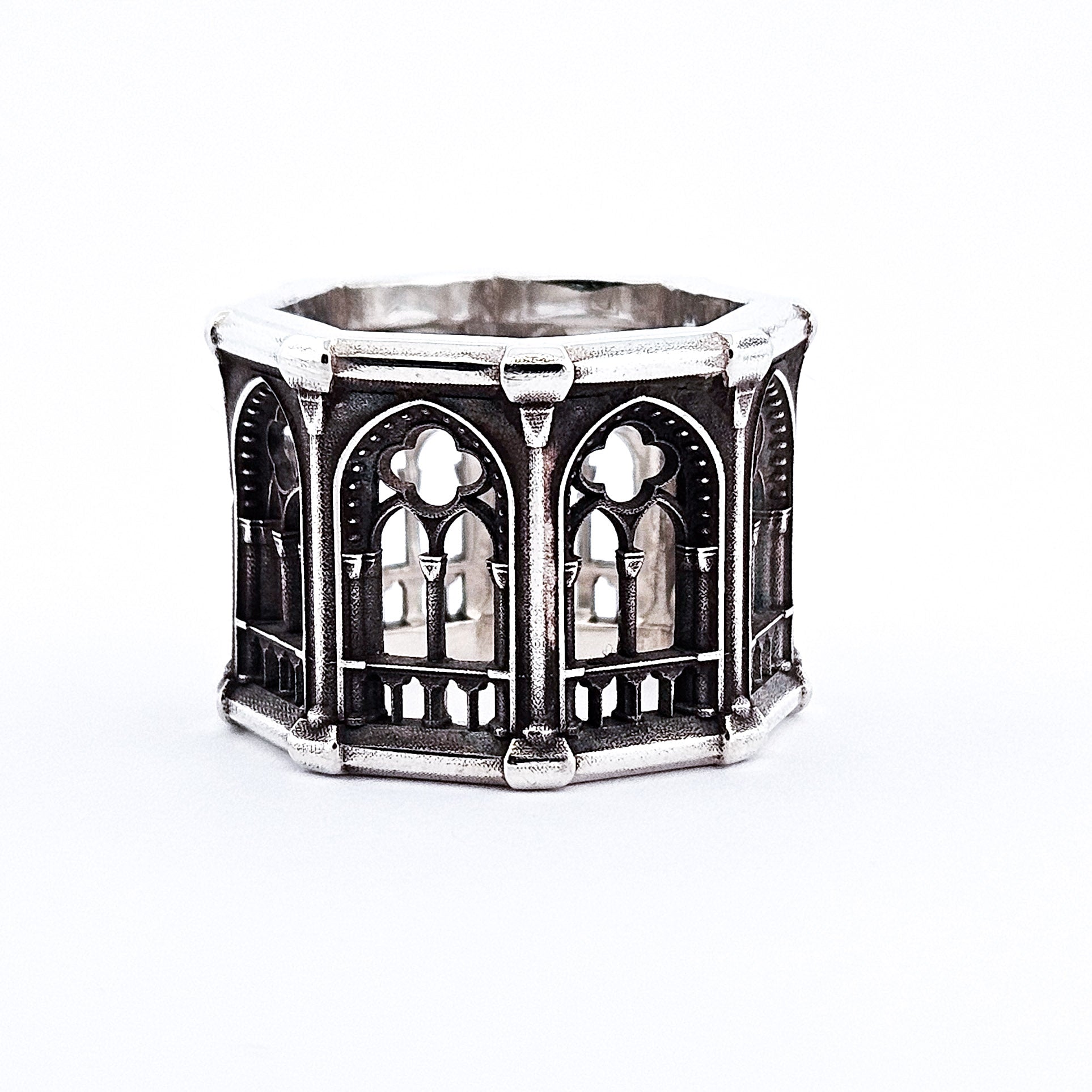 Holy Gothic Church Bold Wide Ring Band