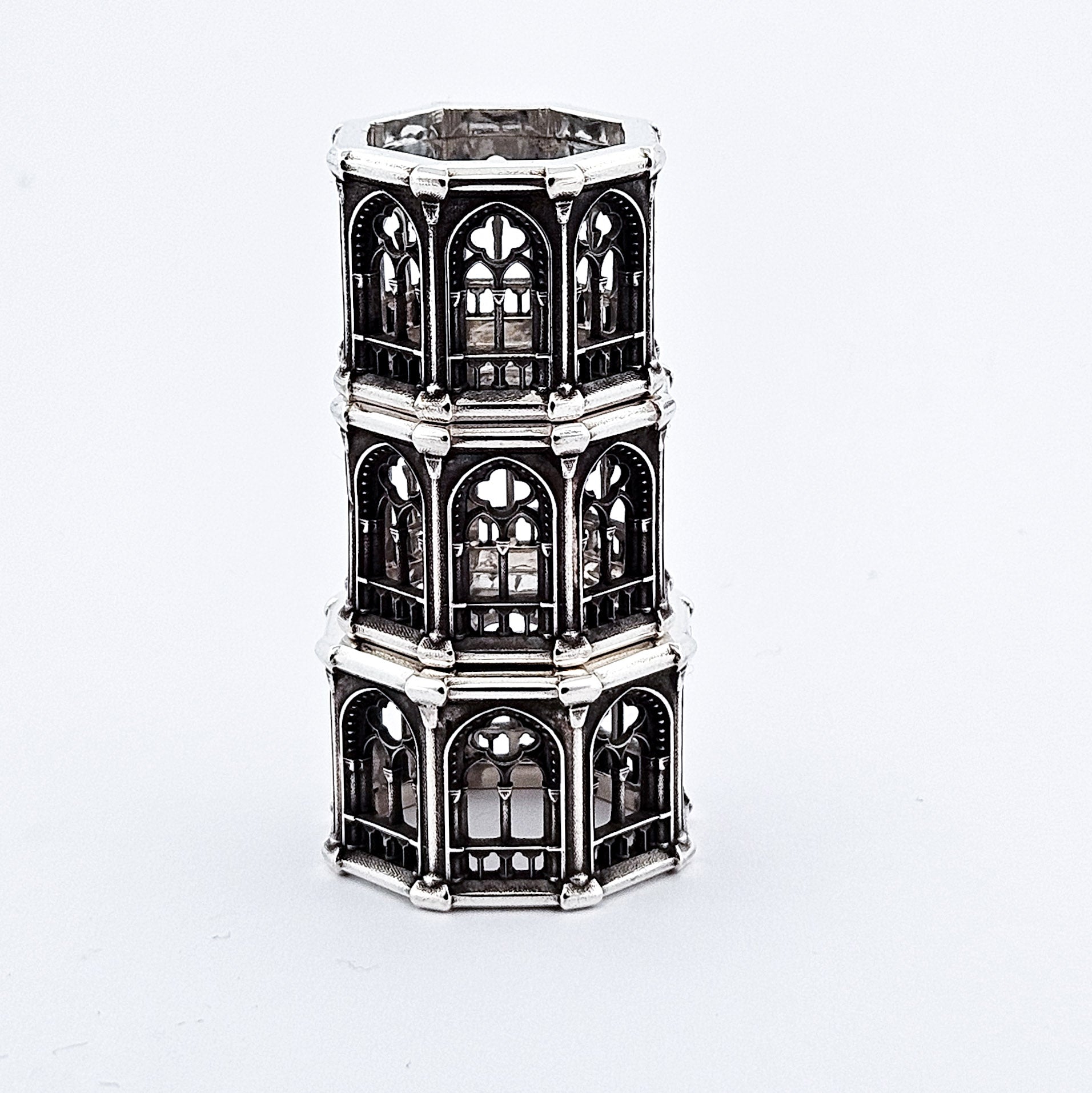 Collection of Holy Gothic Church Bold Wide Ring Band in a gallery layout