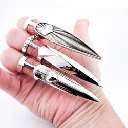 Collection of Oversized Heart & Sword Claw - Fake Nail Ring in a gallery layout