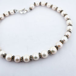 Collection of Studded Fresh Water Pearl Chocker Necklace - 15 Inches in a gallery layout