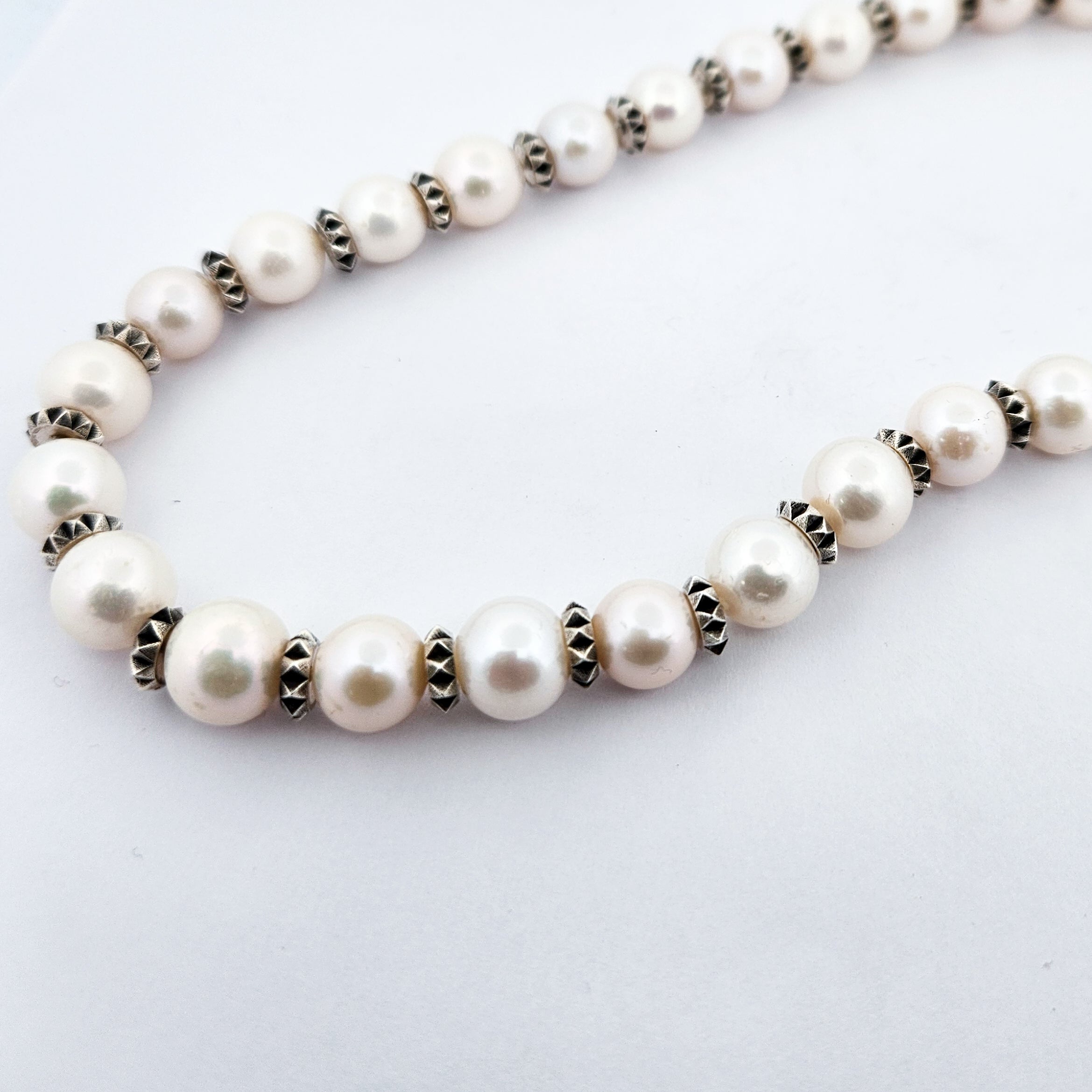 Collection of Studded Fresh Water Pearl Chocker Necklace - 15 Inches in a gallery layout