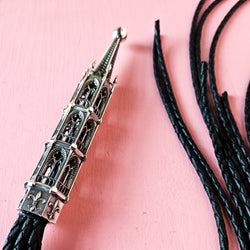 Collection of Ornate Gothic Cathedral Flogger in Sterling Silver and Premium Leather in a gallery layout