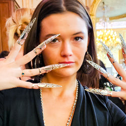 Collection of Big Stained Glass Hoop Earrings Statement in a gallery layout