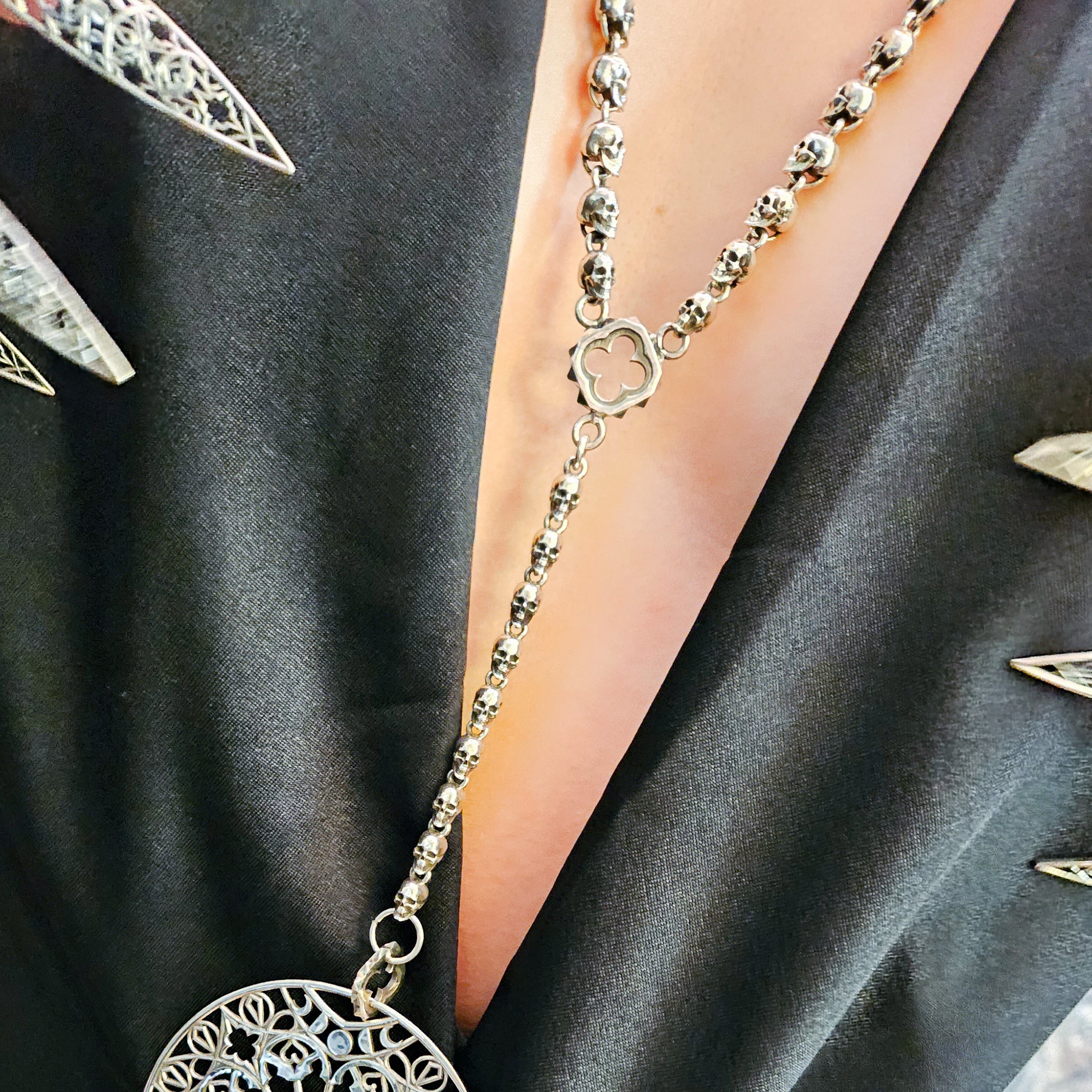 Heavy Skull Rosary Necklace - Pendant Selection