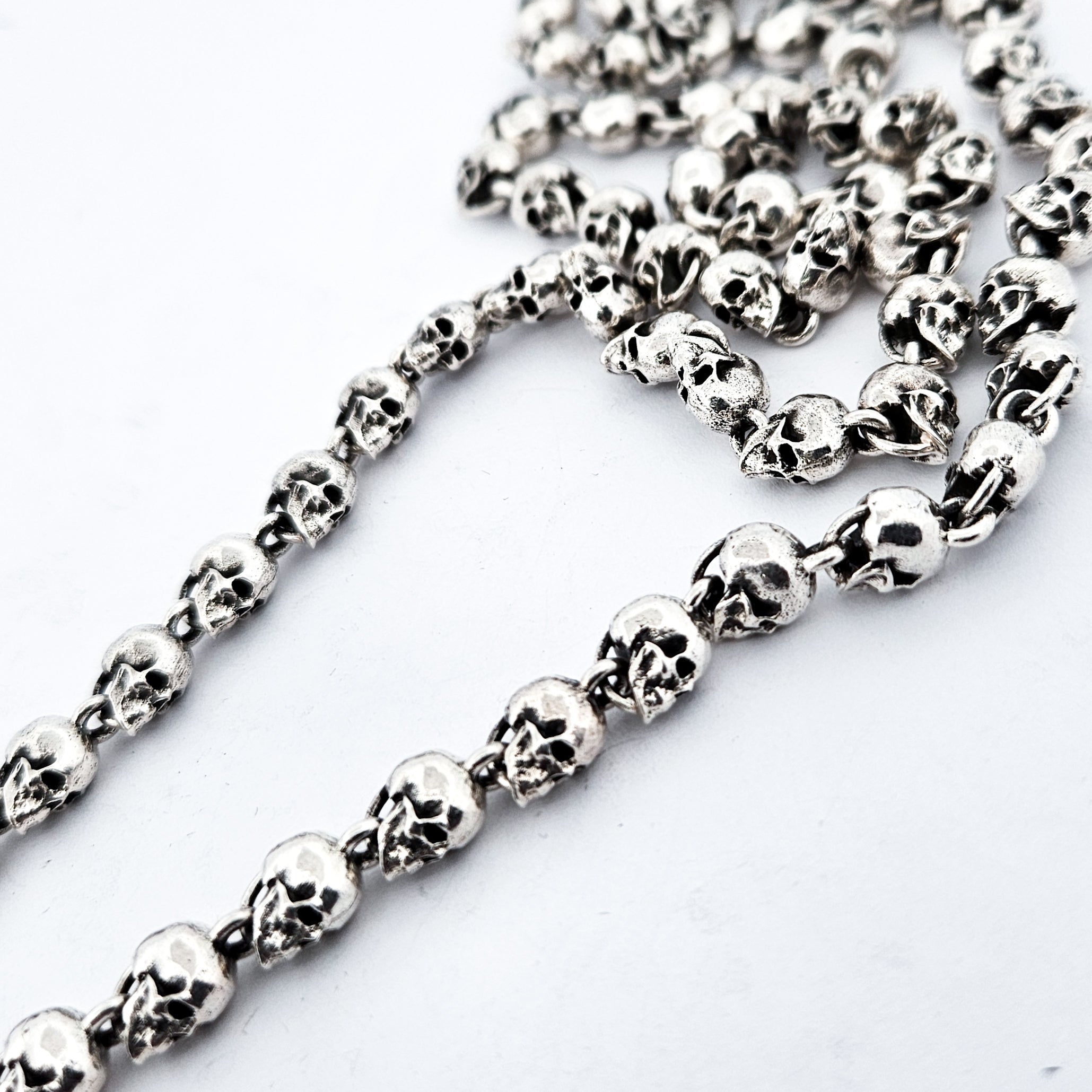 Small Skull Chain in Sterling Silver - Heavy