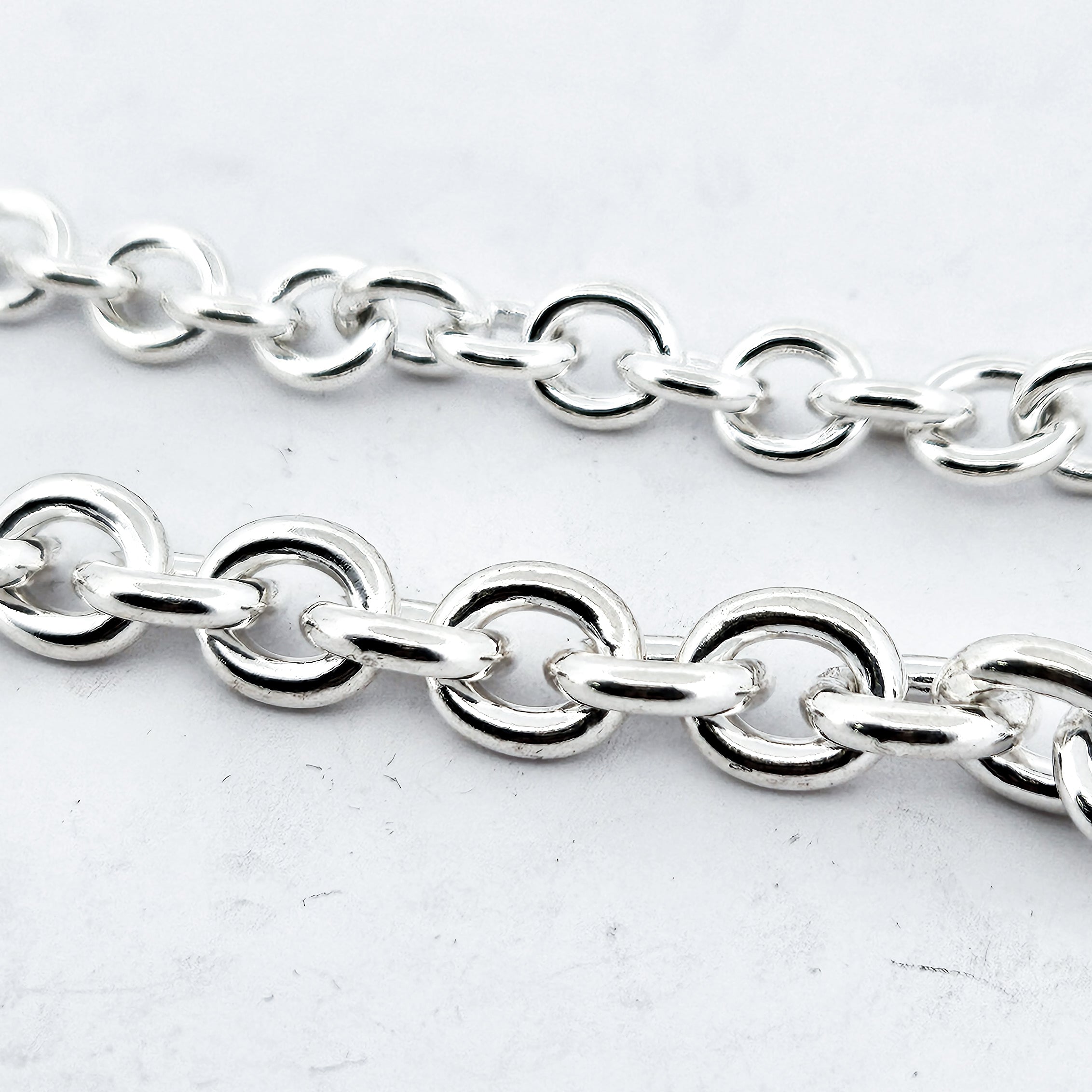 Collection of Solid Heavy Cable Chain 6mm in Sterling Silver in a gallery layout