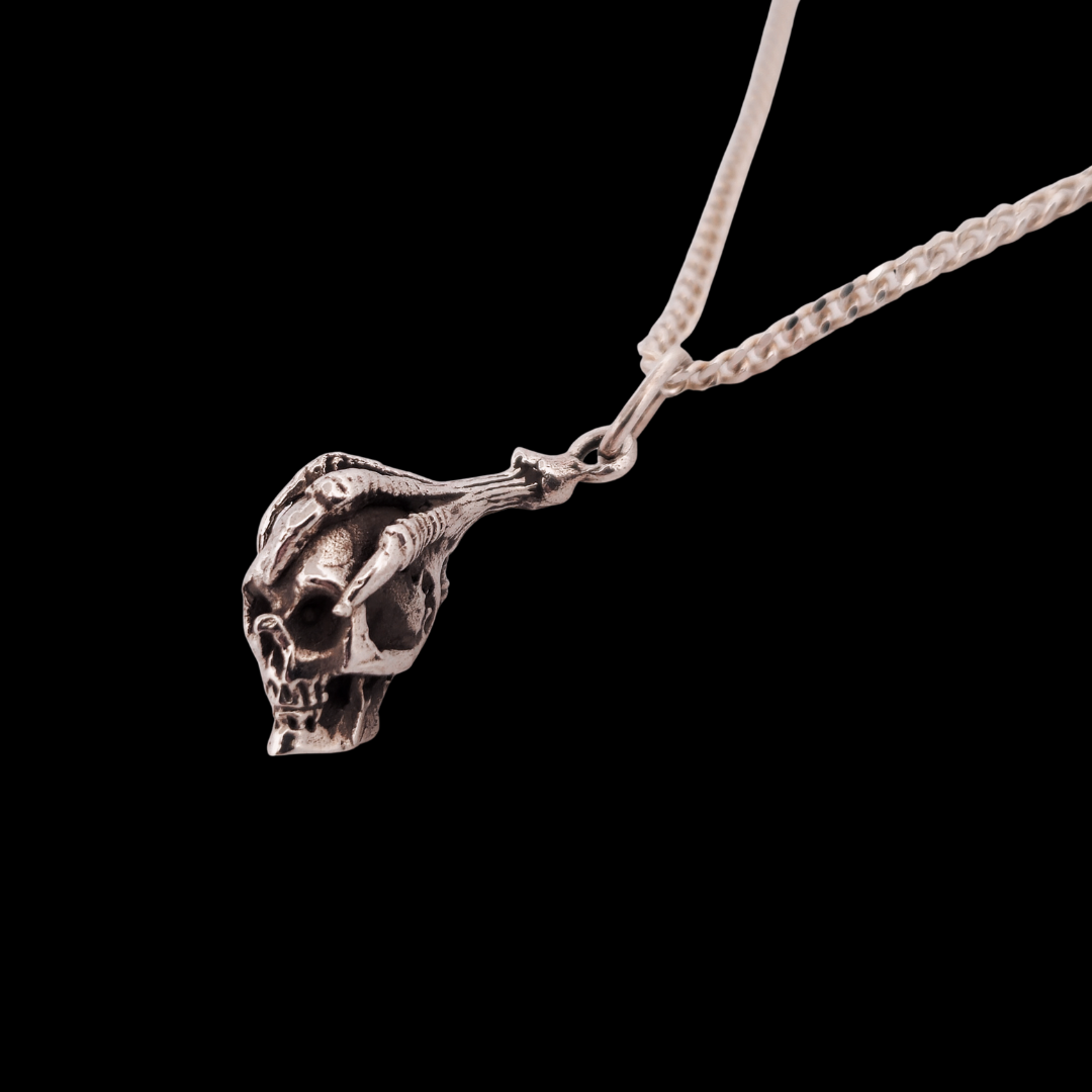 Collection of Rustic Skull in Bird Claw Heavy Pendant Sterling Silver in a gallery layout