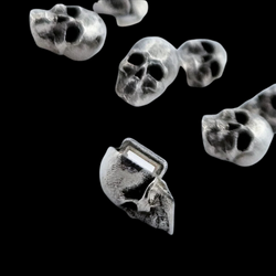 Collection of Sterling Silver Skull Buttons in a gallery layout