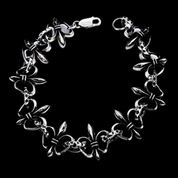 Collection of Heavy Rocker Fleur de Lys Bracelet in a gallery layout