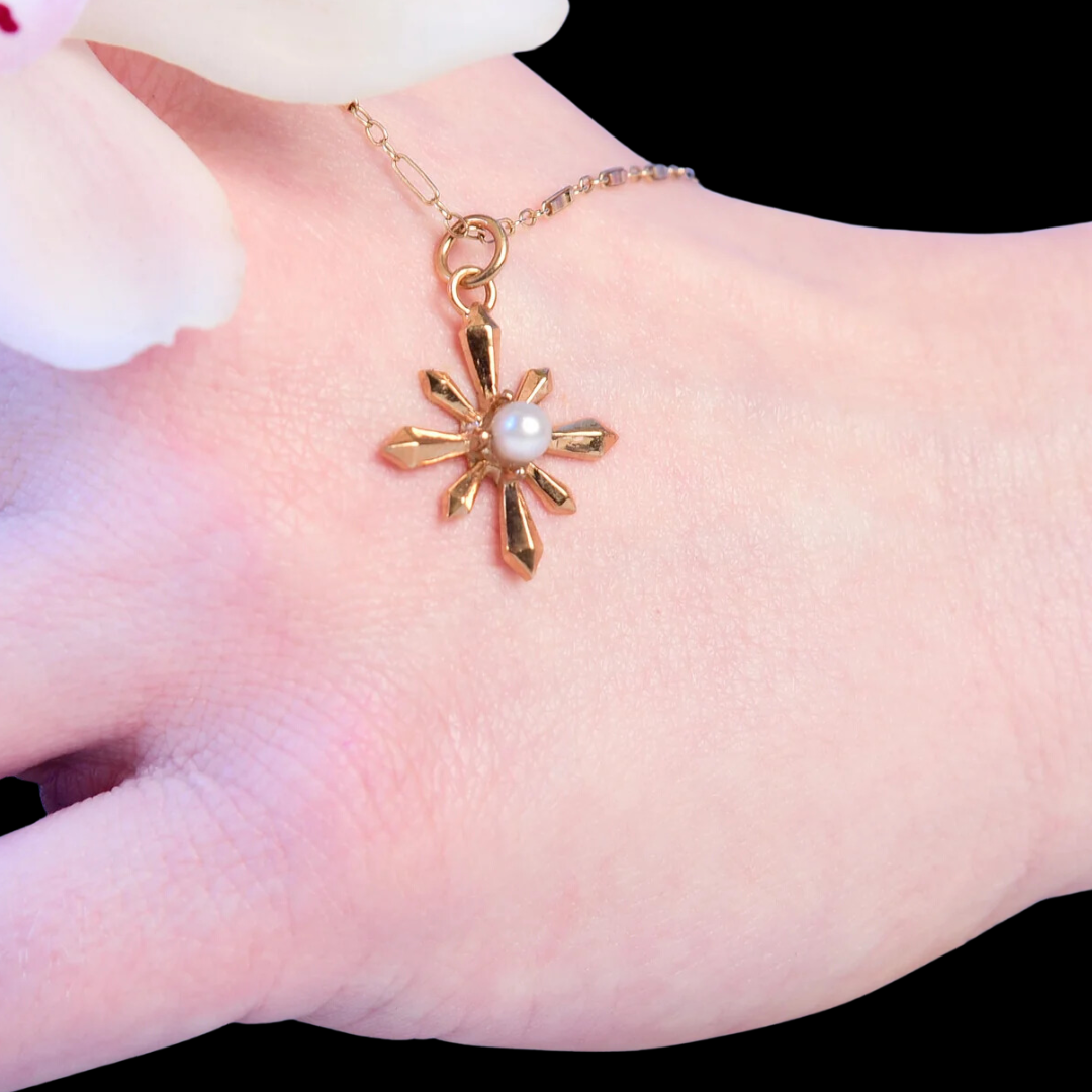 Collection of Rose Gold Art Deco Star Pendant 10K - 14K - Inchoo Bijoux in a gallery layout