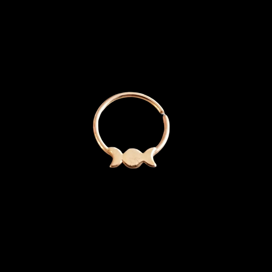 Collection of Rose Gold Moon Phase Septum 14K - Inchoo Bijoux in a gallery layout